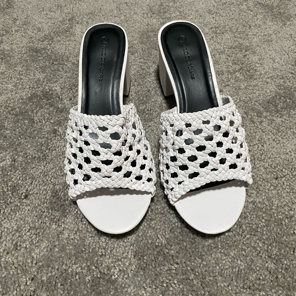Brand new white Mules